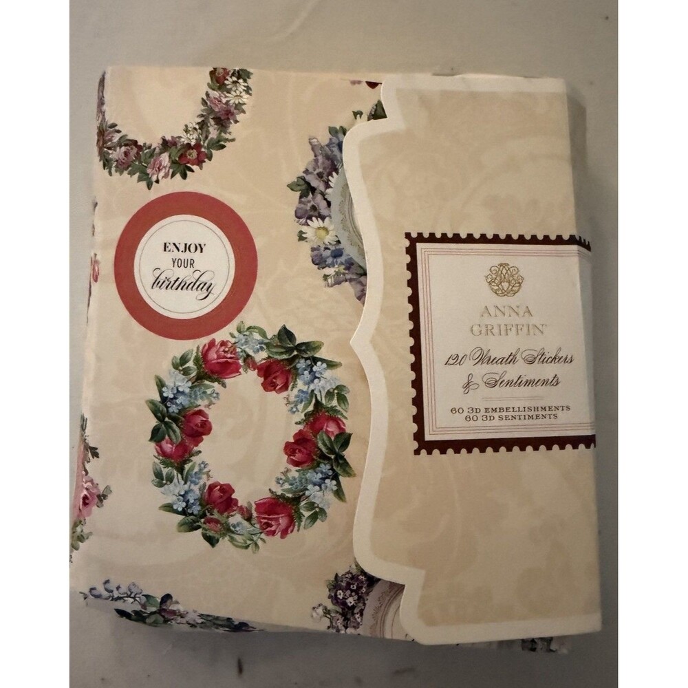 Anna Griffin Wreath Stickers And Sentiments 3D Holiday Designs Open Partials